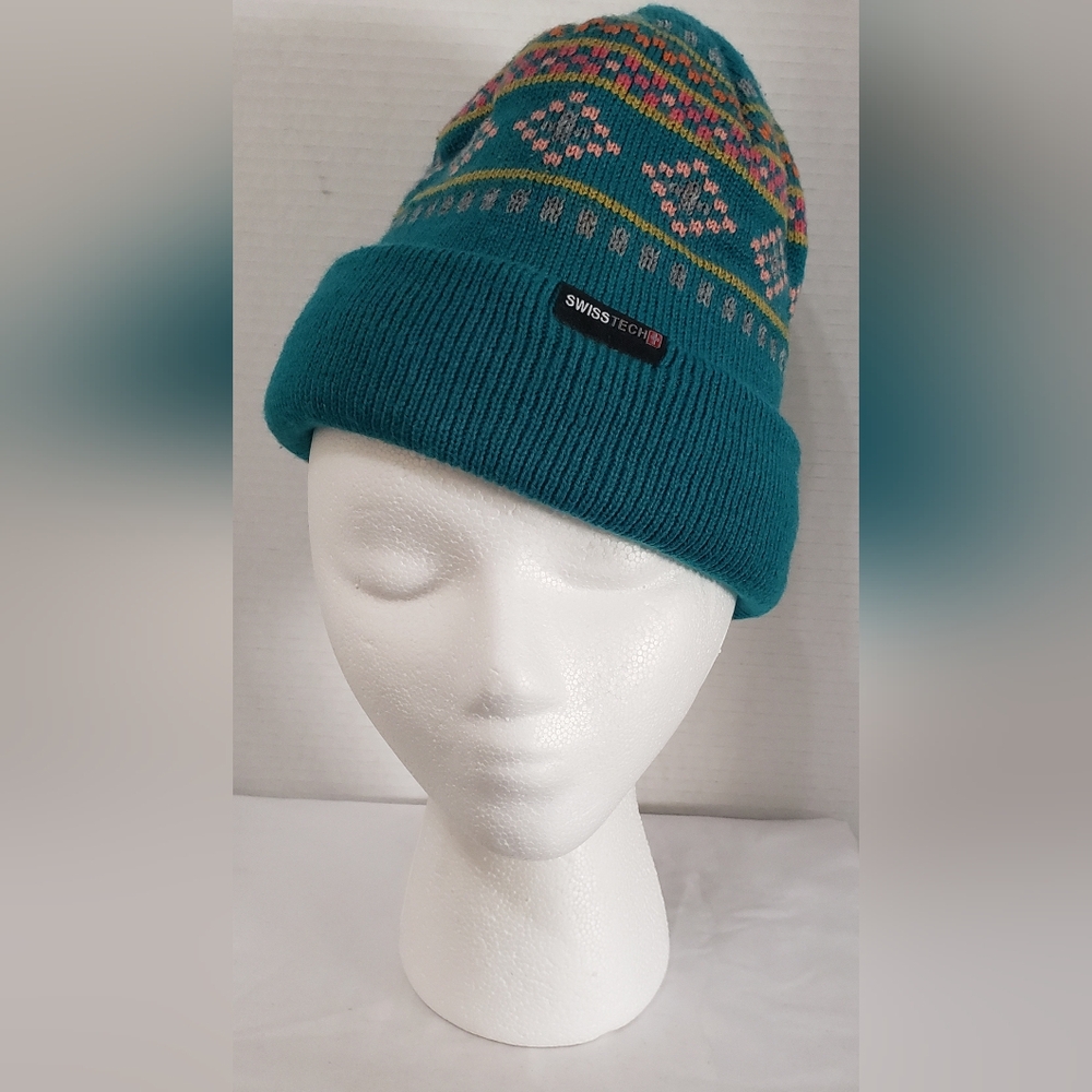 Swiss Tech Adult (Unisex)Teal Knit Beanie One Size.